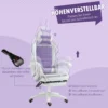 Gaming stoel ergonomische gamer stoel met lendensteun, voetensteun, gaming fauteuil met konijnenoren, hoofdkussen, bureaustoel met verstelbare rugleuning ligfunctie paars 6