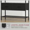 Garderoberek, kledingrek met schoenenrek, 2 stoffen lades, garderobe met 8 haken, plank, jasrek met kiepbeveiliging, voor entree, gang, slaapkamer, zwart 8