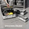Gereedschapskoffer 3 delige set leeg gereedschapskist gereedschapskist met afneembaar dienblad, handgrepen, sluitingen, gereedschapsdoos gemaakt van roestvrij staal, zwart+zilver 5