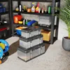 Gereedschapskoffer 3 delige set leeg gereedschapskist gereedschapskist met afneembaar dienblad, handgrepen, sluitingen, gereedschapsdoos gemaakt van roestvrij staal, zwart+zilver 9