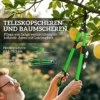 Heggenschaar set 2 delig tuinschaar meslengte 90 cm takkenschaar met anti aanbaklaag metalen messen, uitschuifbare handgreep, 78,5 cm heggenschaar voor het snoeien van heggen en takken 6
