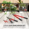 Heggenschaar set 3 delig tuinschaar takkenschaar met anti aanbaklaag stalen messen, antislip handvat, voor het snoeien van heggen en takken voor tuinwerkzaamheden 5