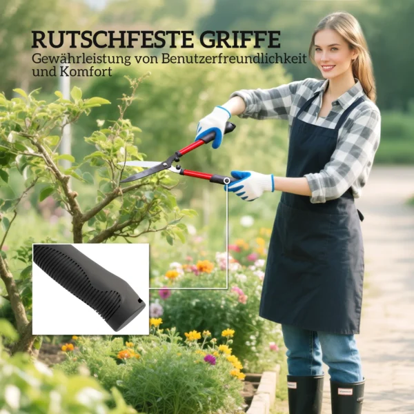 Heggenschaar set 3 delig tuinschaar takkenschaar met anti aanbaklaag stalen messen, antislip handvat, voor het snoeien van heggen en takken voor tuinwerkzaamheden 7