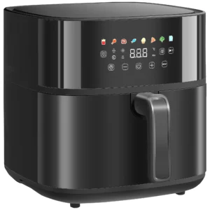 Heteluchtfriteuse 8l airfryer met 8 voorinstellingen, 60 min timer, 360° heteluchtcirculatie, 1700w friteuse zonder olie, met oververhittingsbeveiliging, led touch display, zwart 1