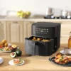Heteluchtfriteuse 8l airfryer met 8 voorinstellingen, 60 min timer, 360° heteluchtcirculatie, 1700w friteuse zonder olie, met oververhittingsbeveiliging, led touch display, zwart 10