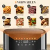 Heteluchtfriteuse 8l airfryer met 8 voorinstellingen, 60 min timer, 360° heteluchtcirculatie, 1700w friteuse zonder olie, met oververhittingsbeveiliging, led touch display, zwart 6