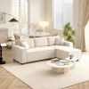 Hoekbank 3 zits bank in l vorm hoekbank met omkeerbare chaise longue 2 kussens veerpolster, hoekbank van corduroy woonlandschap voor woonkamer slaapkamer 241x153x83 cm crèmewit 10