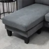 Hoekbank bank met omkeerbare chaise longue sofa l vorm hoekbank met veren kern, hoogdicht schuim, linnen look voor woonkamer, slaapkamer, donkergrijs 10