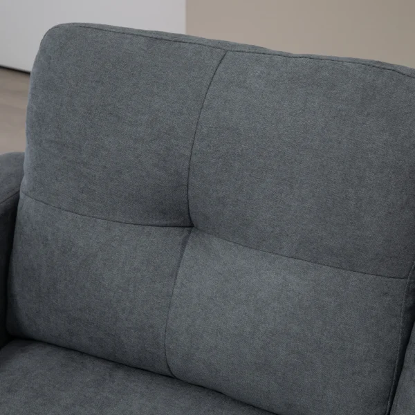 Hoekbank bank met omkeerbare chaise longue sofa l vorm hoekbank met veren kern, hoogdicht schuim, linnen look voor woonkamer, slaapkamer, donkergrijs 9