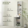 Hoge badkamerkast smalle hoge kast met lade, deur, verstelbare planken, voor badkamer, woonkamer 35 x 30,5 x 179 cm wit 5