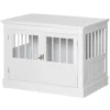 Hondenkooi, meubel met 3 deuren hondenhok hondenbox voor thuis binnenshuis, voor kleine honden tot 10 kg, bijzettafel hondenhuis 78 x 53 x 59,3 cm, wit 1