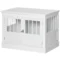 Hondenkooi, meubel met 3 deuren hondenhok hondenbox voor thuis binnenshuis, voor kleine honden tot 10 kg, bijzettafel hondenhuis 78 x 53 x 59,3 cm, wit 1