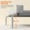 Hondenligstoel buiten, verhoogd hondenbed voor middelgrote honden, verkoelende huisdierligstoel met l vormige kussens antislip voeten, huisdierbed voor buiten kamperen 110x75x30cm, lichtgrijs 5