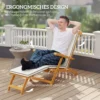 Houten vouwbare zonneligstoel met voetensteun, matras, ergonomische ligstoel weerbestendige campingligstoel, tuinstoel tot 160 kg belastbaar, voor tuin vakantie buiten strand zwembad, teak 5