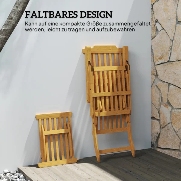 Houten vouwbare zonneligstoel met voetensteun, matras, ergonomische ligstoel weerbestendige campingligstoel, tuinstoel tot 160 kg belastbaar, voor tuin vakantie buiten strand zwembad, teak 9