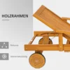 Houten vouwbare zonneligstoel met zijtafel, rol, ligstoel met 4 voudig verstelbare rugleuning, campingligstoel, tuinstoel tot 160 kg belastbaar, voor tuin strand, teak 8