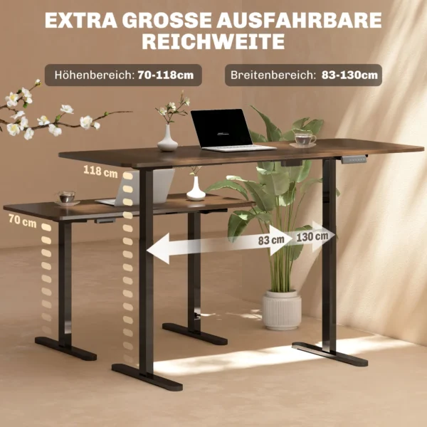 In hoogte verstelbaar bureauframe elektrisch tafelframe met 2 motoren & 3 geheugenbediening bureau poten met minder geluid, botsingsbescherming zwart 5