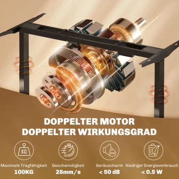 In hoogte verstelbaar bureauframe elektrisch tafelframe met 2 motoren & 3 geheugenbediening bureau poten met minder geluid, botsingsbescherming zwart 6