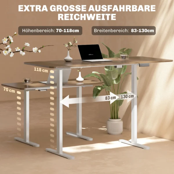In hoogte verstelbaar bureauframe elektrisch tafelframe met 2 motoren & 3 geheugenbesturing bureau poten met minder lawaai, botsingsbescherming wit 5