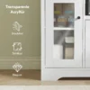 Keukenkast buffetkast met magnetronplank, magnetronkast met 3 deuren, lade, verstelbare planken, opbergkast voor keuken, eetkamer, woonkamer, wit 6