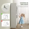 Keukenkast buffetkast met werkblad, 6 deuren, 4 kasten, hoge kast met geluidloze scharnieren, magnetronkast met modern ontwerp, wit 7