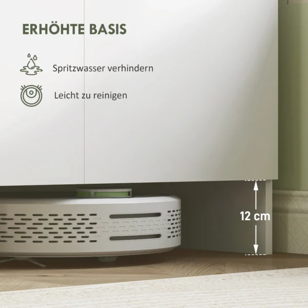 Keukenkast buffetkast met werkblad, 6 deuren, 4 kasten, hoge kast met geluidloze scharnieren, magnetronkast met modern ontwerp, wit 8