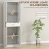 Keukenkast hoge kast met verstelbare planken, 4 deuren buffetkast met lade, voorraadkast met scandinavisch design, wit 6