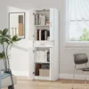 Keukenkast hoge kast met verstelbare planken, 4 deuren buffetkast met lade, voorraadkast met scandinavisch design, wit 9