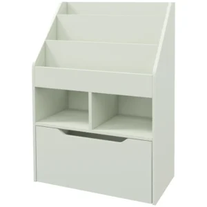 Kinder boekenkast kinderkast met lade, 3 opbergvakken en 2 open vakken, opbergrek voor kinderkamer, speelkamer, lichtgroen, 60 x 29,9 x 90 cm 1