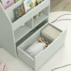 Kinder boekenkast kinderkast met lade, 3 opbergvakken en 2 open vakken, opbergrek voor kinderkamer, speelkamer, lichtgroen, 60 x 29,9 x 90 cm 9