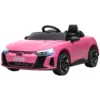 Kinder elektrische auto 12v kinderwagen met 2,4 ghz afstandsbediening, 2 motor, kinderrijtuig met 4 geveerde wielen, claxon, koplampen, muziek, zacht start, hulpwiel, voor 3 5 jaar, roze 1