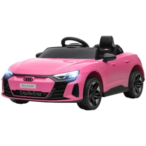 Kinder elektrische auto 12v kinderwagen met 2,4 ghz afstandsbediening, 2 motor, kinderrijtuig met 4 geveerde wielen, claxon, koplampen, muziek, zacht start, hulpwiel, voor 3 5 jaar, roze 1