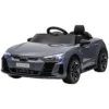 Kinder elektrische auto 12v kinderwagen met 2,4 ghz afstandsbediening, 2 motor, kinderrijtuig met 4 geveerde wielen, claxon, koplampen, muziek, zachte start, hulpwiel, voor 3 5 jaar, grijs 1