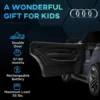 Kinder elektrische auto 12v kinderwagen met 2,4 ghz afstandsbediening, 2 motor, kinderrijtuig met 4 geveerde wielen, claxon, koplampen, muziek, zachte start, hulpwiel, voor 3 5 jaar, grijs 5
