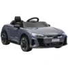 Kinder elektrische auto 12v kinderwagen met 2,4 ghz afstandsbediening, 2 motor, kinderrijtuig met 4 geveerde wielen, claxon, koplampen, muziek, zachte start, hulpwiel, voor 3 5 jaar, grijs 7
