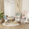 Kinderboekenkast met lade, 3 opbergvakken en 2 open vakken, opbergrek voor kinderkamer, speelkamer, wit, 60 x 29,9 x 90 cm 10