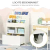 Kinderboekenkast met lade, 3 opbergvakken en 2 open vakken, opbergrek voor kinderkamer, speelkamer, wit, 60 x 29,9 x 90 cm 7