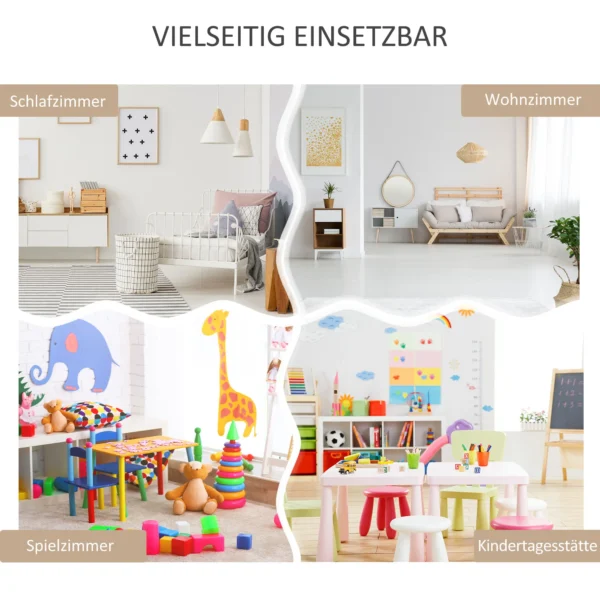 Kinderboekenkast met lade, 3 opbergvakken en 2 open vakken, opbergrek voor kinderkamer, speelkamer, wit, 60 x 29,9 x 90 cm 8
