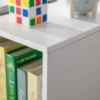 Kinderboekenkast met zitkruk kinderbank met 6 vakken zitkist met 3 kussens speelgoedkist vanaf 3 jaar wit+grijs 103 x 30 x 62 cm 8