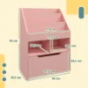 Kinderen boekenkast kinderkast met lade, 3 opbergvakken en 2 open vakken, opbergrek voor kinderkamer, speelkamer, roze, 60 x 29,9 x 90 cm 4