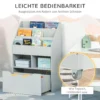 Kinderen boekenkast met lade, 3 opbergvakken en 2 open vakken, opbergrek voor kinderkamer, speelkamer, grijs, 60 x 29,9 x 90 cm 7