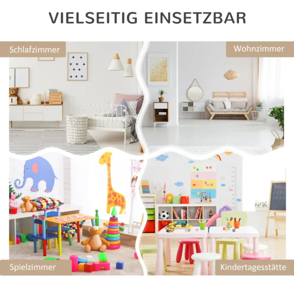 Kinderen boekenkast met lade, 3 opbergvakken en 2 open vakken, opbergrek voor kinderkamer, speelkamer, grijs, 60 x 29,9 x 90 cm 8