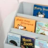 Kinderen boekenkast met lade, 3 opbergvakken en 2 open vakken, opbergrek voor kinderkamer, speelkamer, grijs, 60 x 29,9 x 90 cm 9