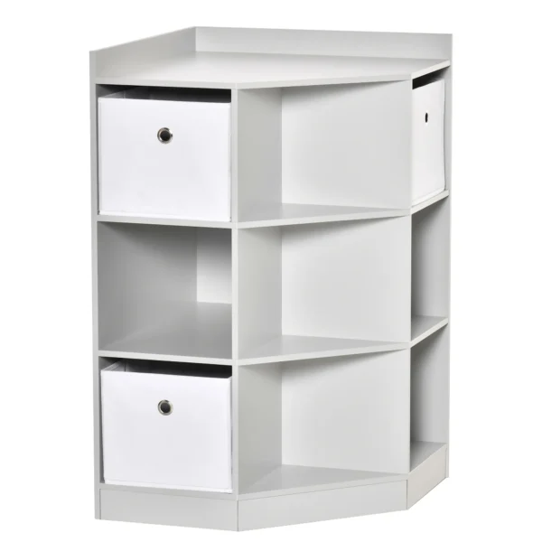Kinderhoekrek met 3 opbergdozen kinderkamer speelgoedopslag voor 3 12 jaar kinderen grijs 57,4 x 57,4 x 94 cm 1