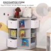 Kinderhoekrek met 3 opbergdozen kinderkamer speelgoedopslag voor 3 12 jaar kinderen grijs 57,4 x 57,4 x 94 cm 5