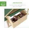 Kippenhok 204 x 85 x 93 cm kippenren met nestkast vrijloop kippenhuis van hout met zitstokken waterdichte verf, voor 2 4 kippen natuurhout 7