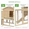 Kippenhok 204 x 85 x 93 cm kippenren met nestkast vrijloop kippenhuis van hout met zitstokken waterdichte verf, voor 2 4 kippen natuurhout 8