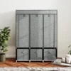 Kledingkast stoffenkast met kledingstang, lades, rits vouwkast voor slaapkamer, kleedkamer, 125 x 43 x 162,5 cm, lichtgrijs 10