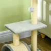 Krabpaal 72 cm kattentoren met pluche ballen, sisal stammen, platform, krabplank meerlaagse kattenkrabpaal, klimboom, voor middelgrote katten, lichtgrijs 10