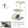 Krabpaal 72 cm kattentoren met pluche ballen, sisal stammen, platform, krabplank meerlaagse kattenkrabpaal, klimboom, voor middelgrote katten, lichtgrijs 4